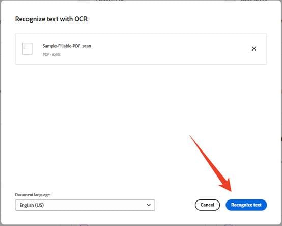 recognize text with Adobe Acrobat online