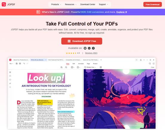 JOPDF interface