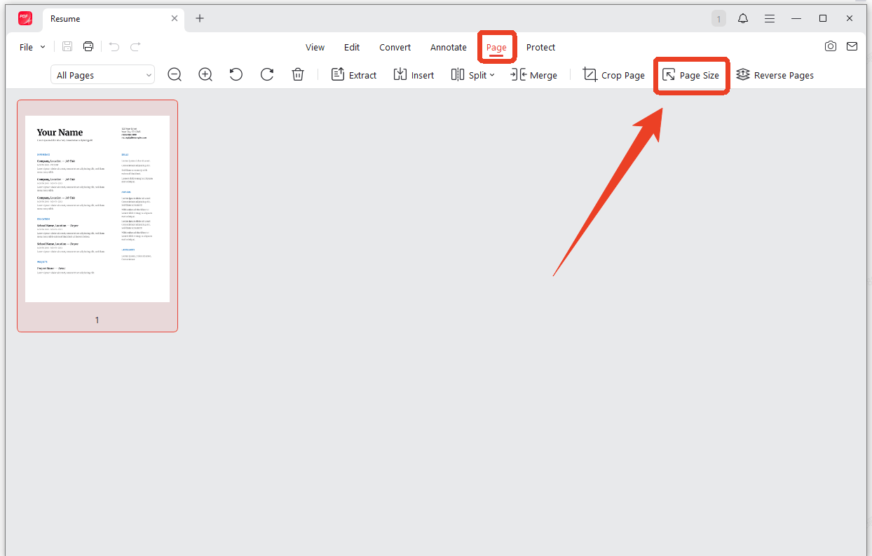 JOPDF page size setup