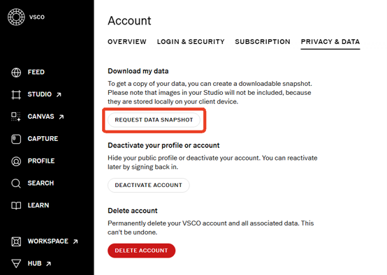 VSCO Data Snapshot