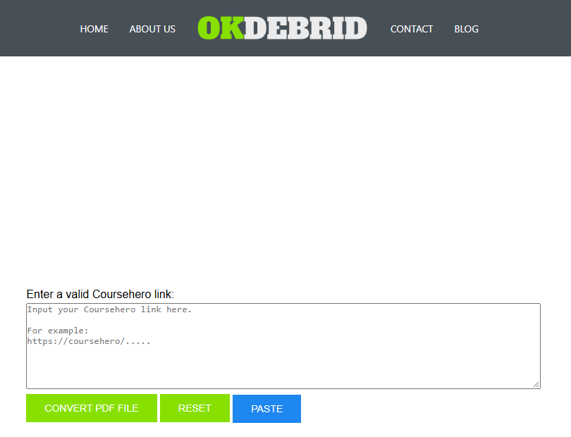 OkDebrid Coursehero Document Downloader