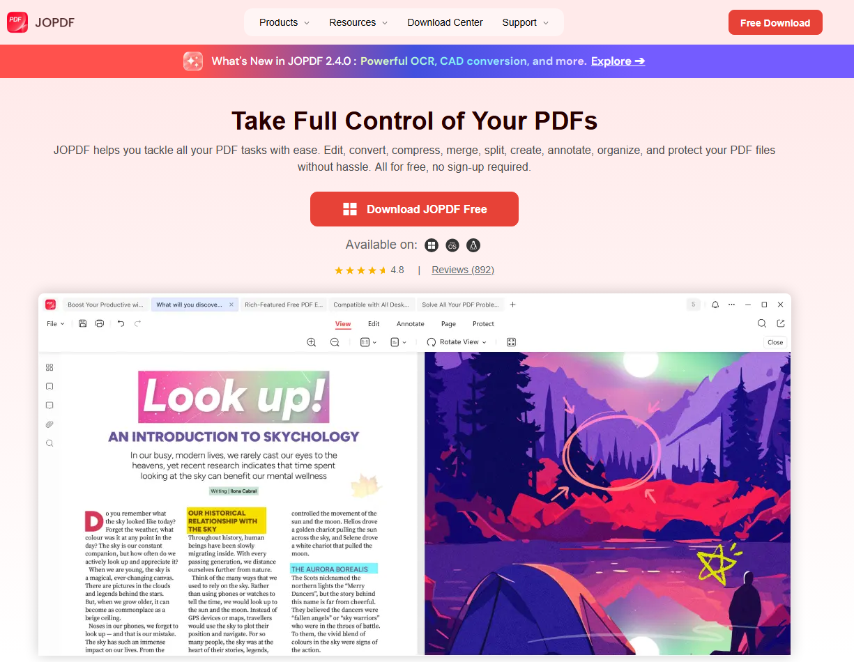 JOPDF Offline PDF editor