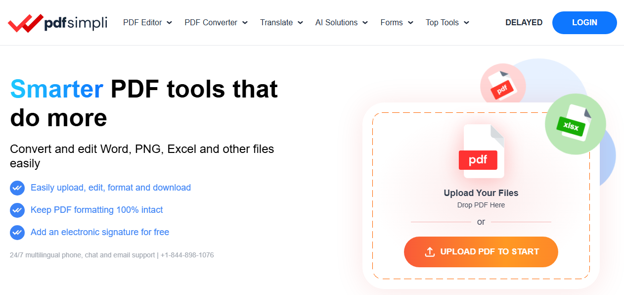 PDFSimpli online PDF editor interface