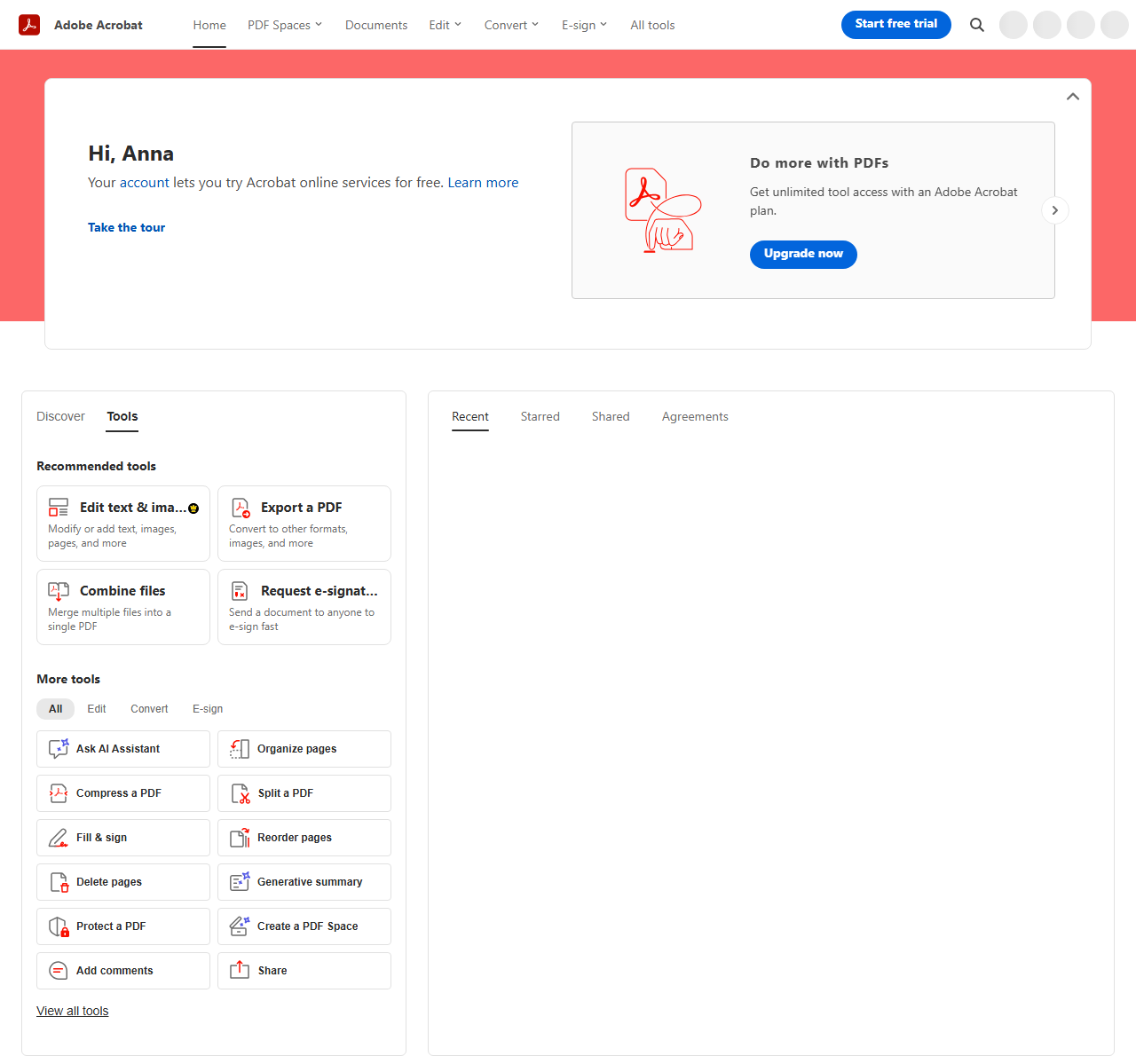 Adobe Acrobat online PDF editor