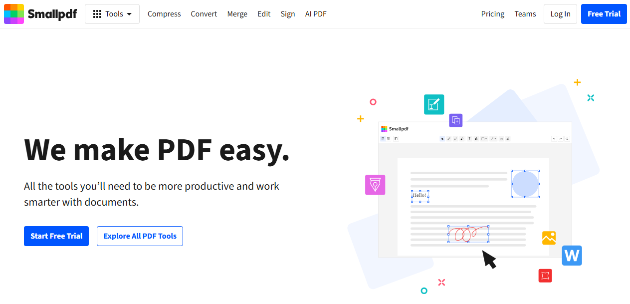 Smallpdf PDF editor online free